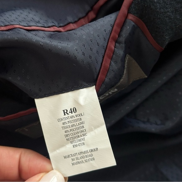 Kenneth Cole Reaction Men's Navy Wool Blend Overcoat Size 40 - Picture 9 of 9